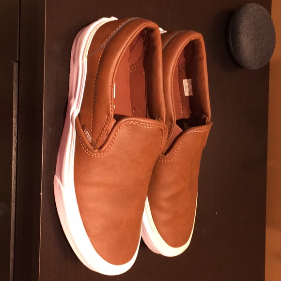 brown leather vans womens
